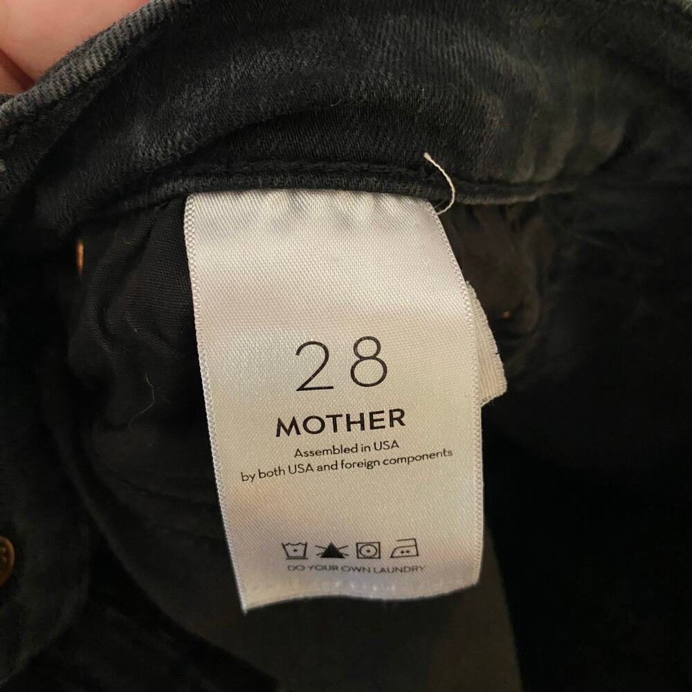 Mother High Waisted Rider Ankle Jeans Not Guilty Gray Black Straight Leg size 28 - Picture 14 of 15